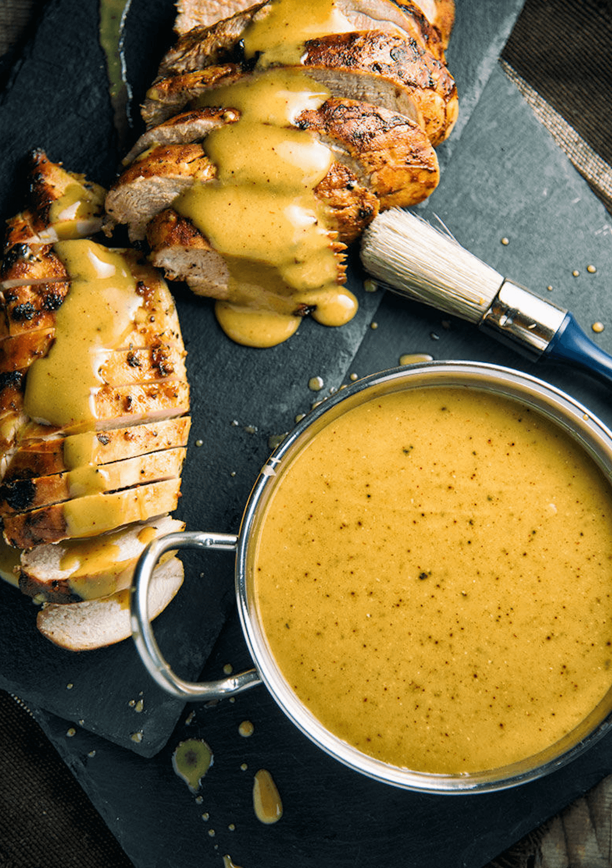 Maple Carolina BBQ Sauce Smothered Chicken Breasts
