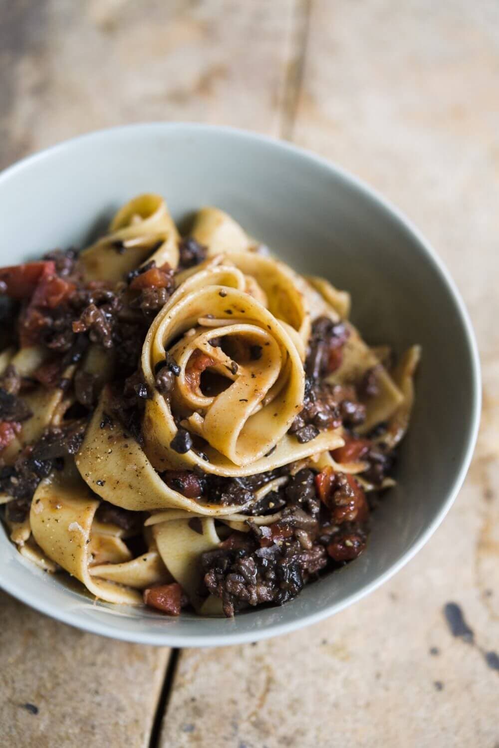 Pappardelle with Sausage and Mushroom Ragu