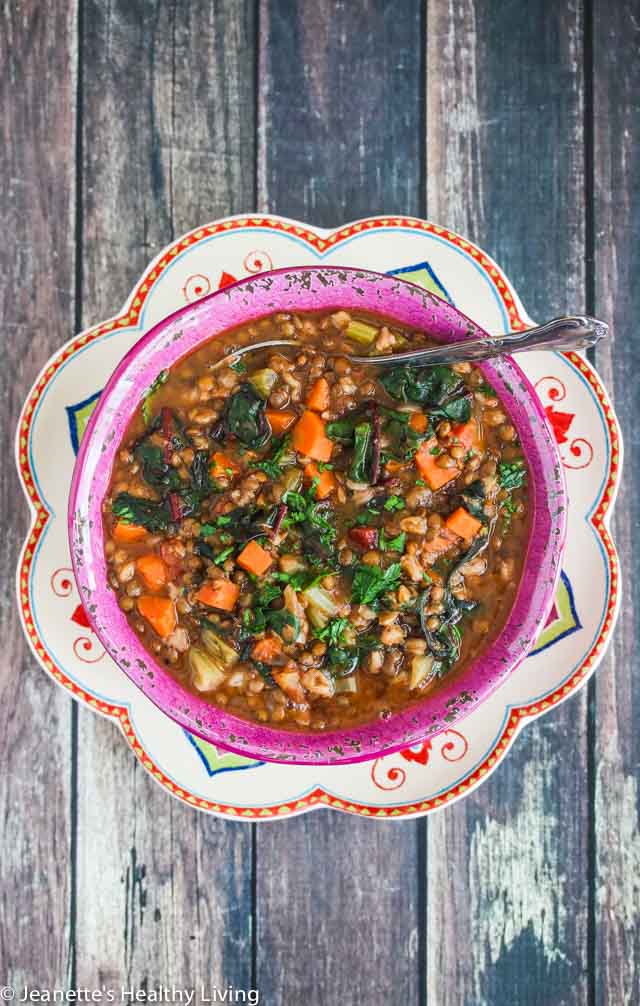 Farro, Swiss Chard and Butternut Squash Soup