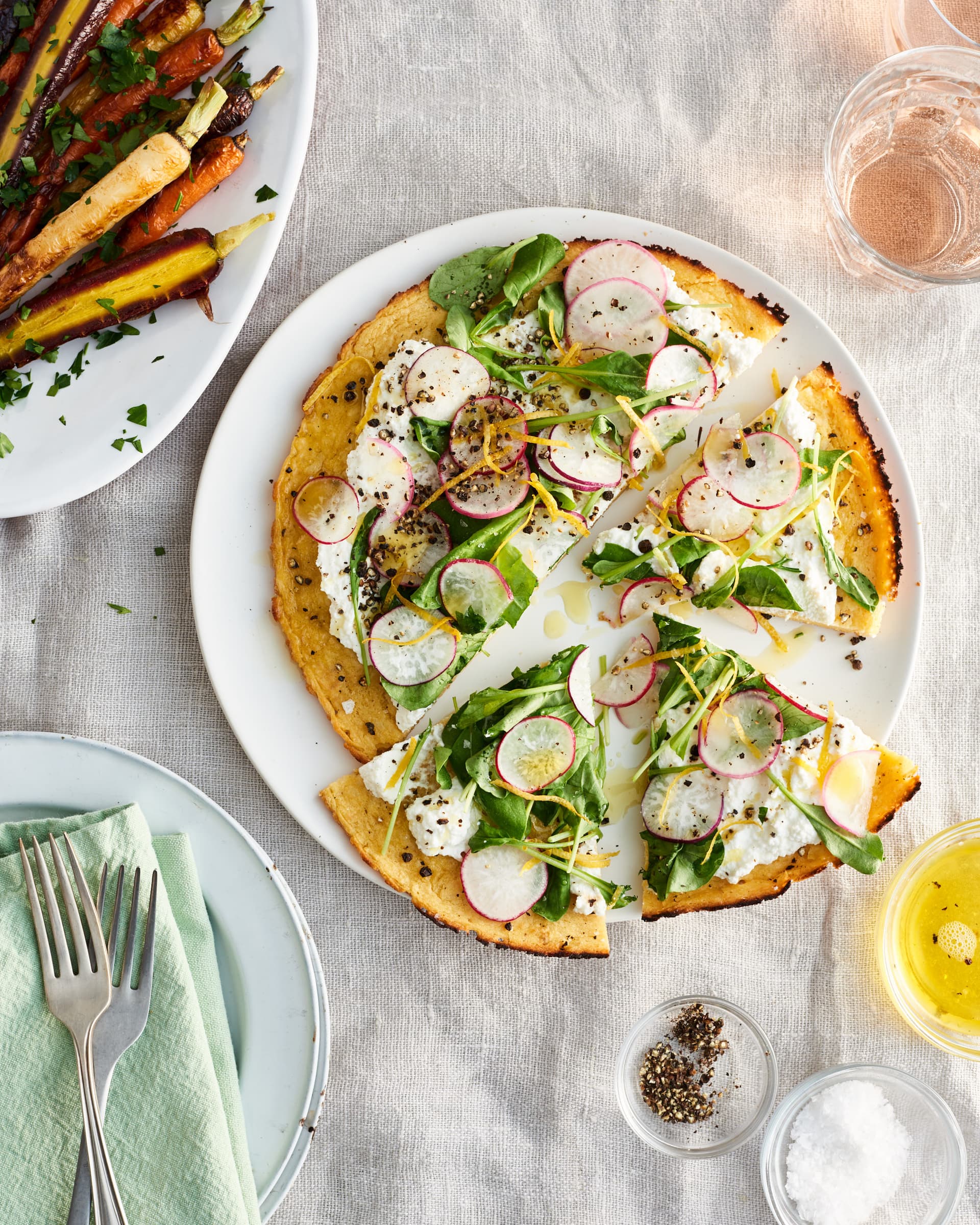 Decadent Brie and Pear Farinata (Socca) Pizza - recipe by Carolyn Cohen