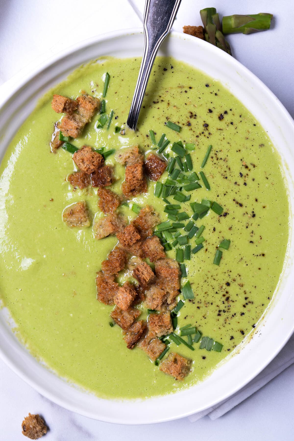 French Lentil Soup with Cheesy Crostini