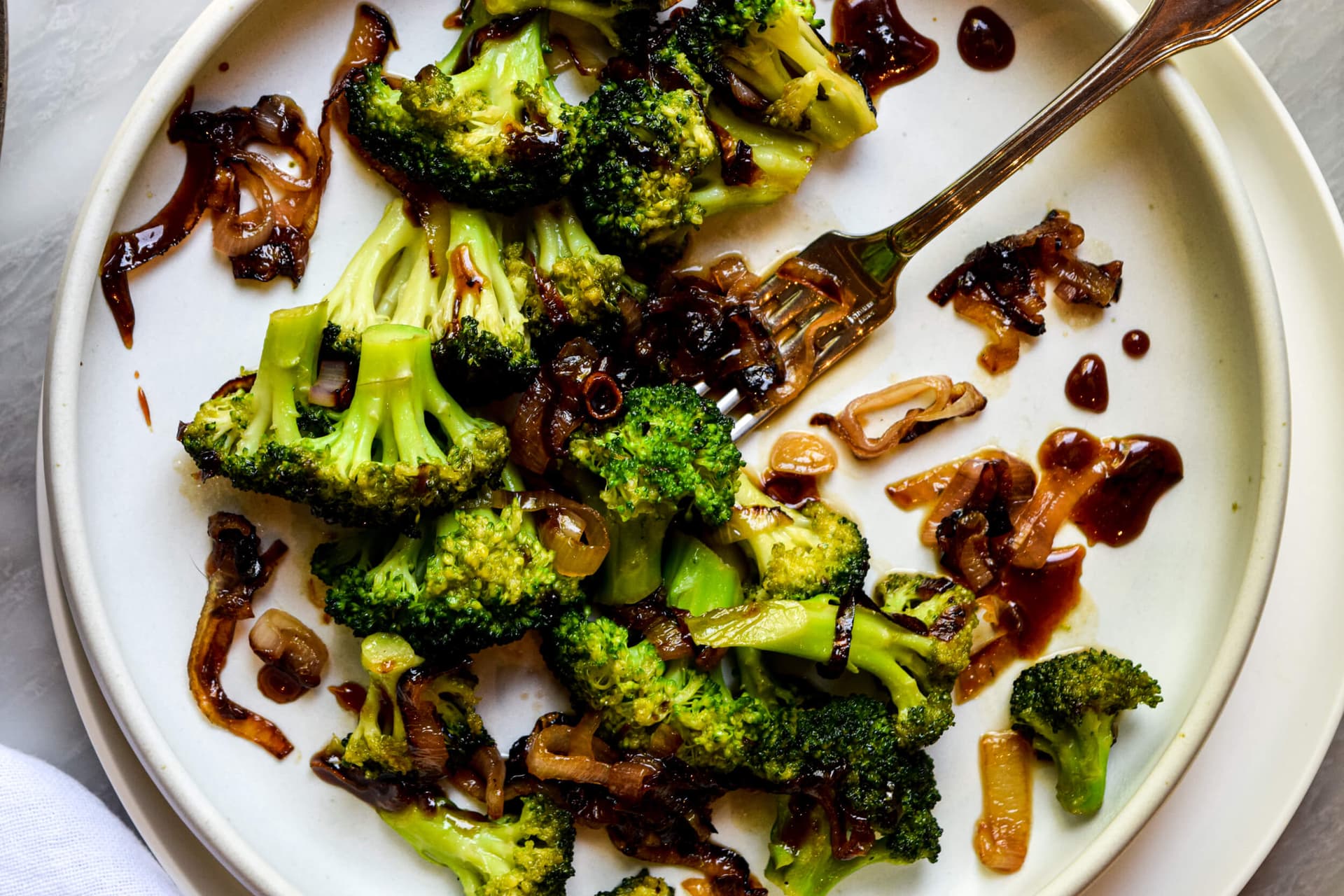 Honey Shellacked Broccoli with Toasted Sesame Seeds
