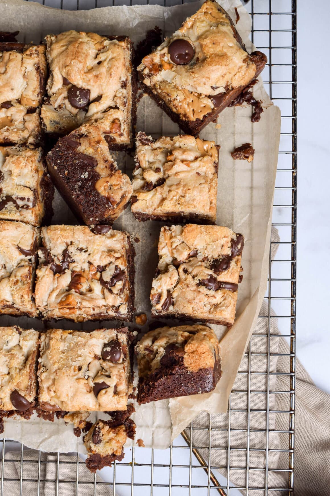 Incredibly Decadent Chocolate Chip Peanut Butter Brookie