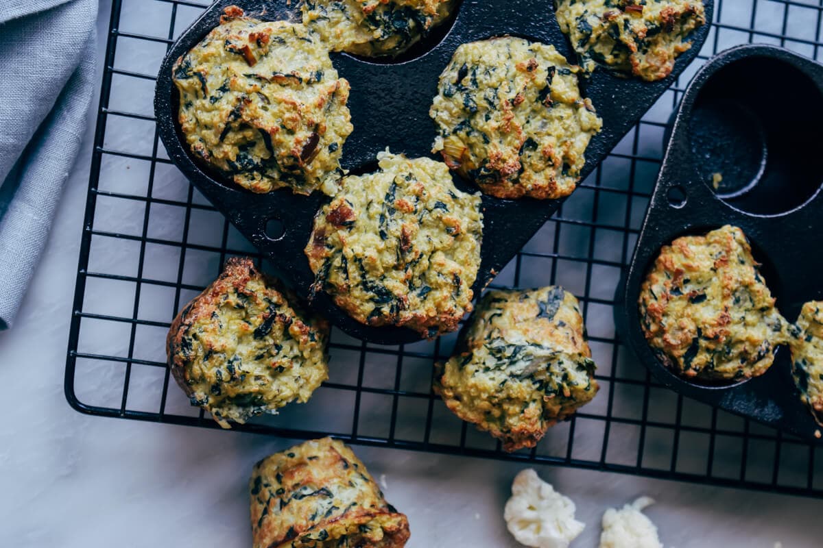 Cauliflower, Swiss Chard and Quinoa Pillowy Popovers