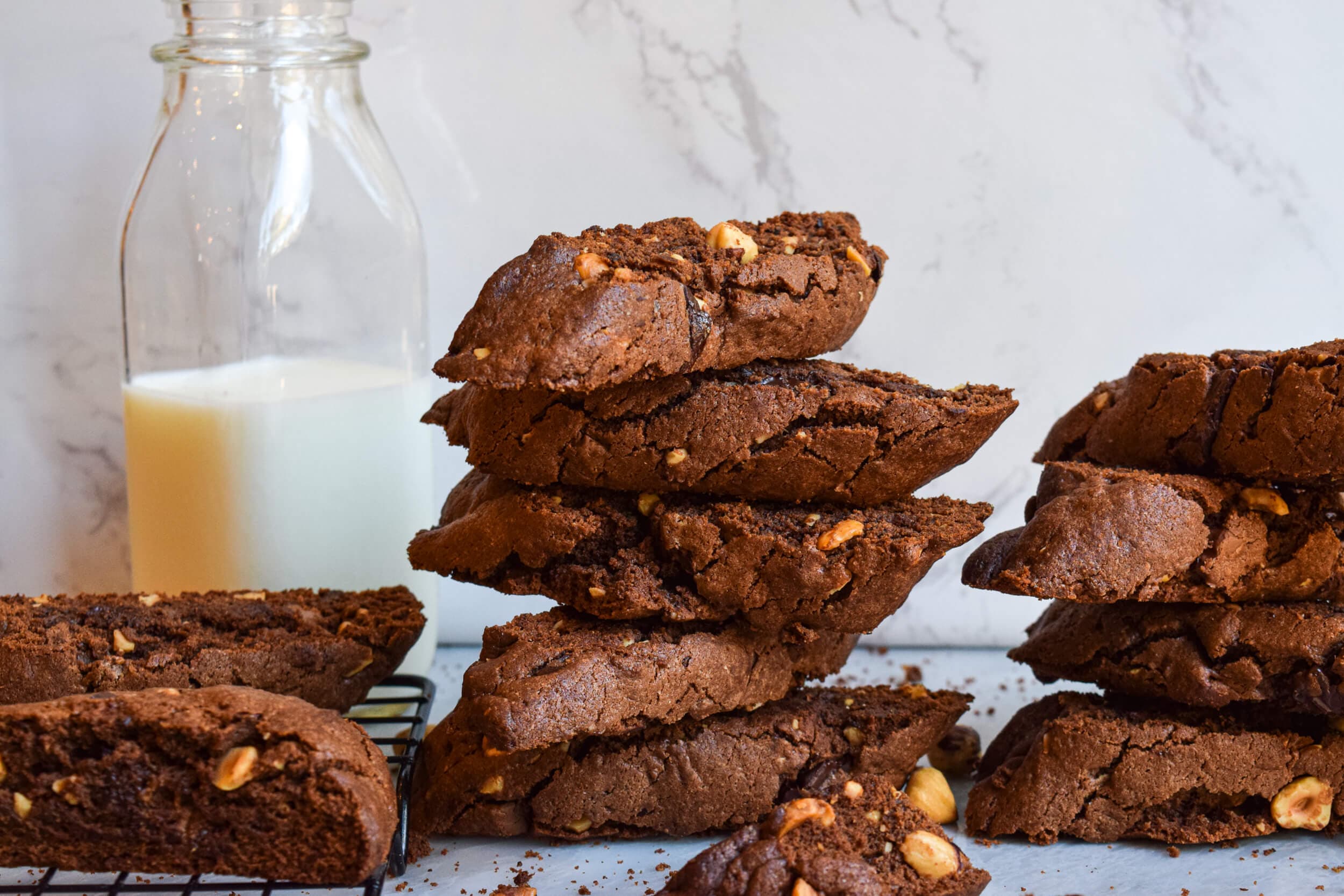 Double Chocolate Hazelnut Biscotti