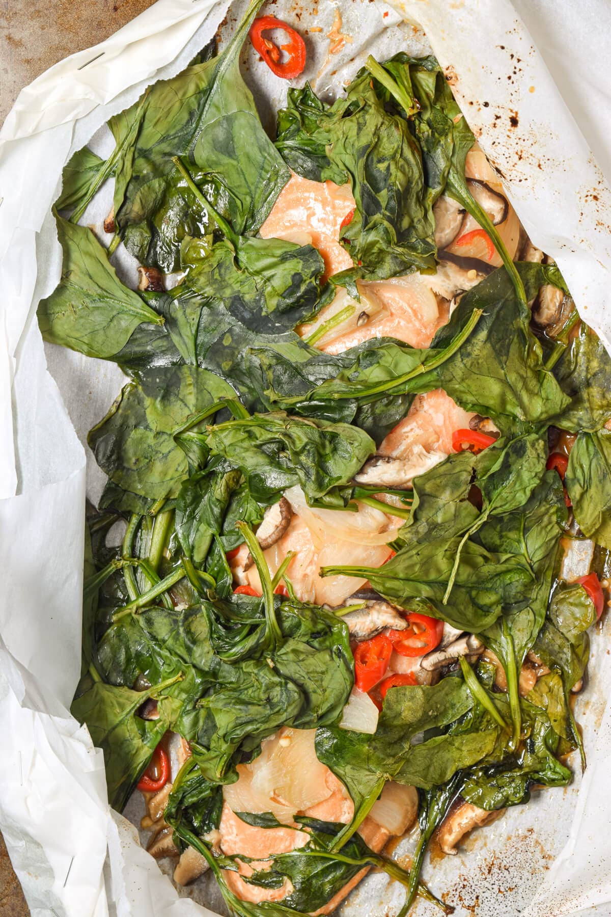 Basic Parchment Steamed Fish with Greens