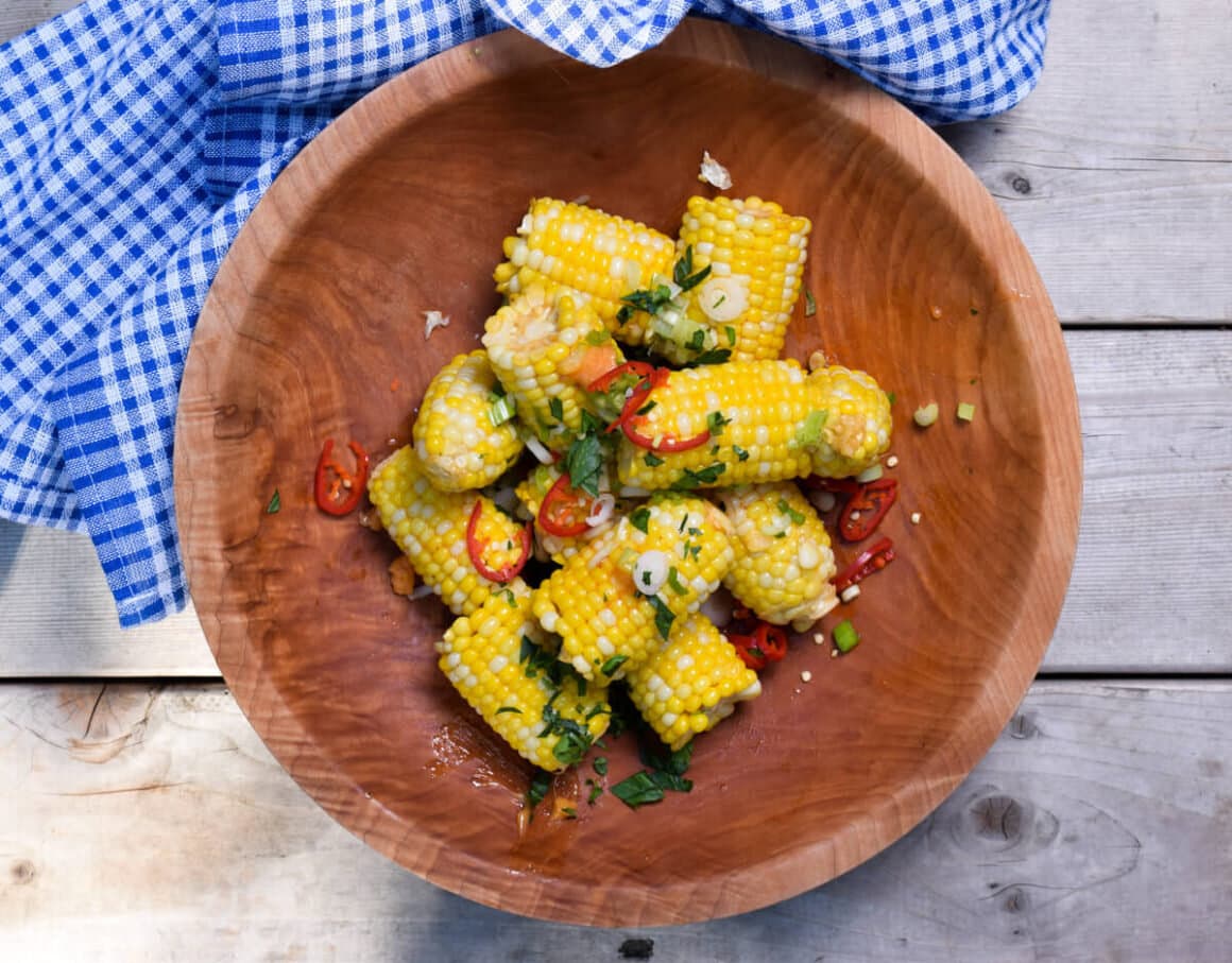 Smokey Sriracha Corn Bites