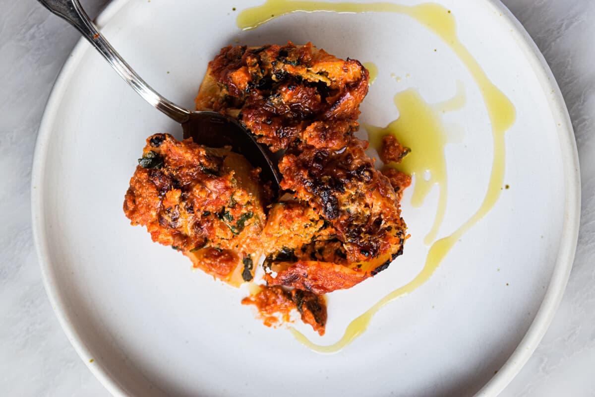 Butternut Squash Pasta Bake with Rapini - mains recipe by Carolyn Cohen