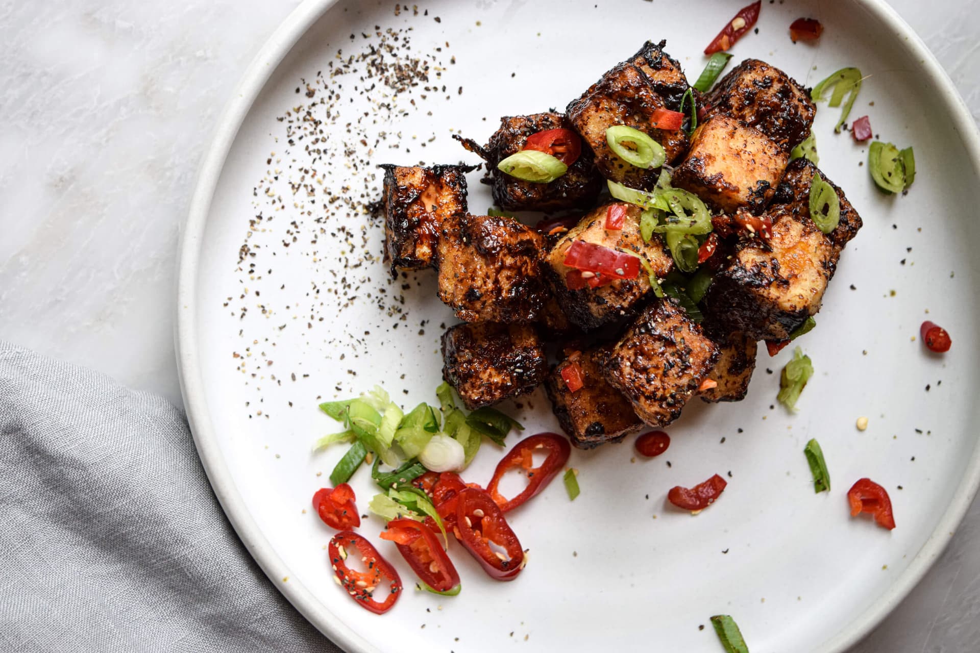 Black Pepper Tofu Bites