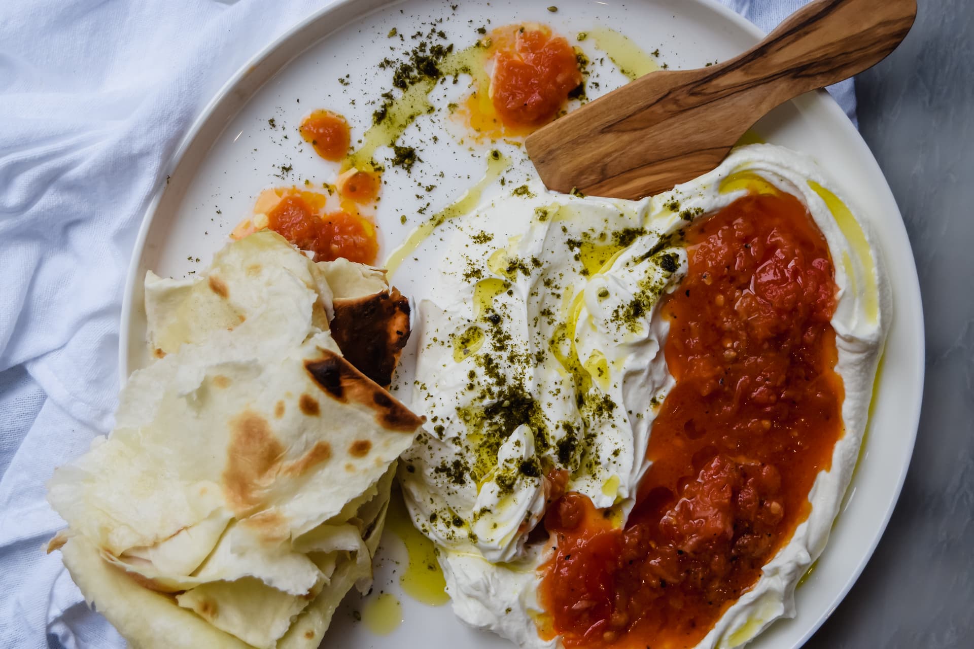 Homemade Focaccia with Grated Tomato and Zaatar