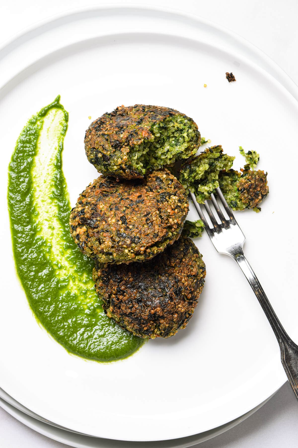 Quinoa Cakes with Green Destiny Dip