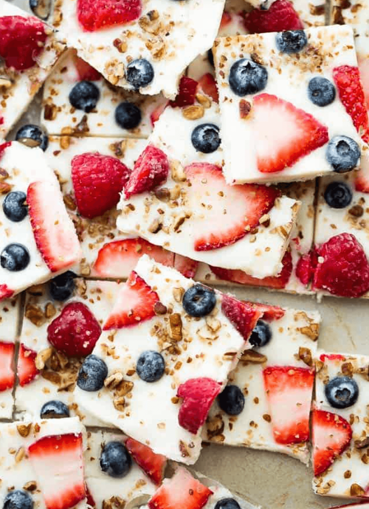Salted Frozen Yogurt Bark with Fruit and Nuts