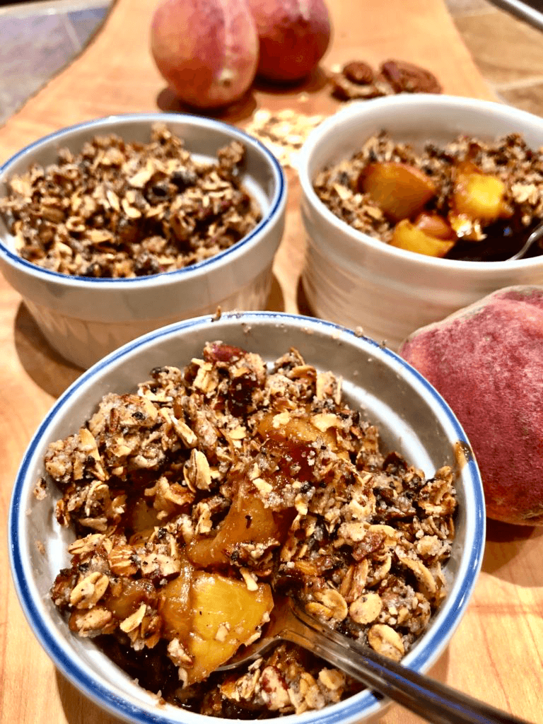 10-Minute, No-Bake, Healthy Peach Crisp