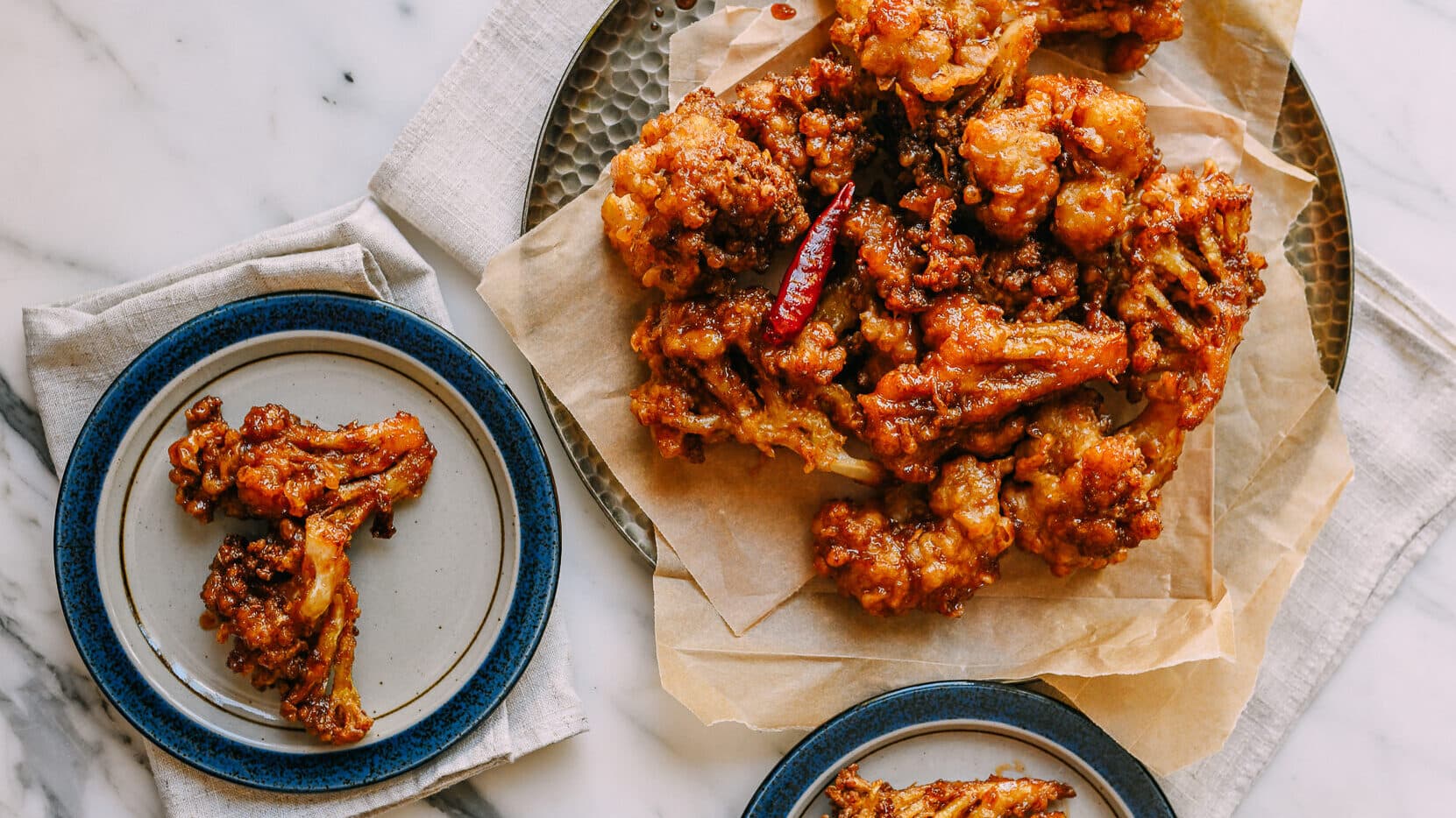 Korean Cauliflower “Wings” with Gochujang Ranch