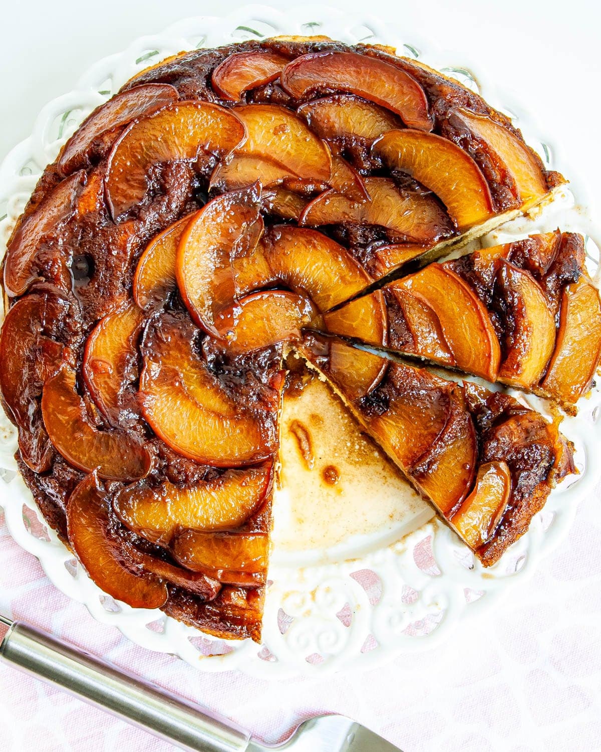 Caramelized Peach and Plum Cake