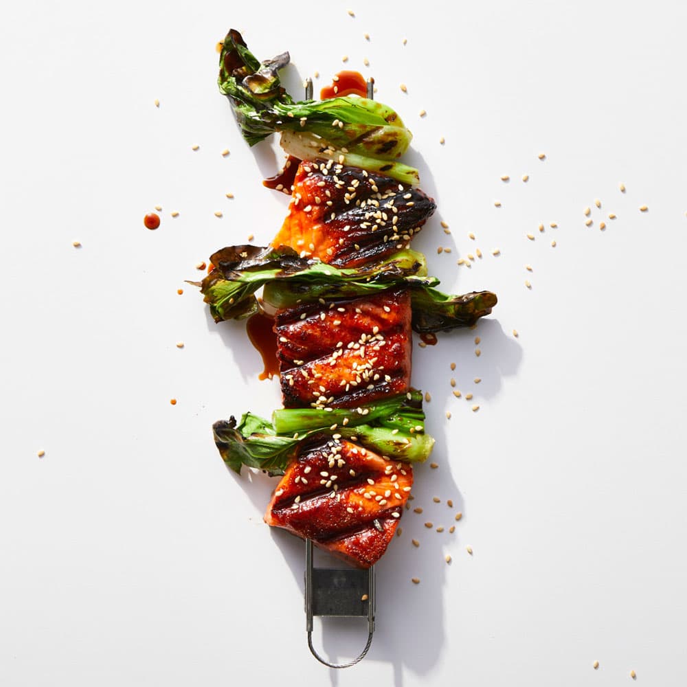 Salmon Yakitori with Green Onion
